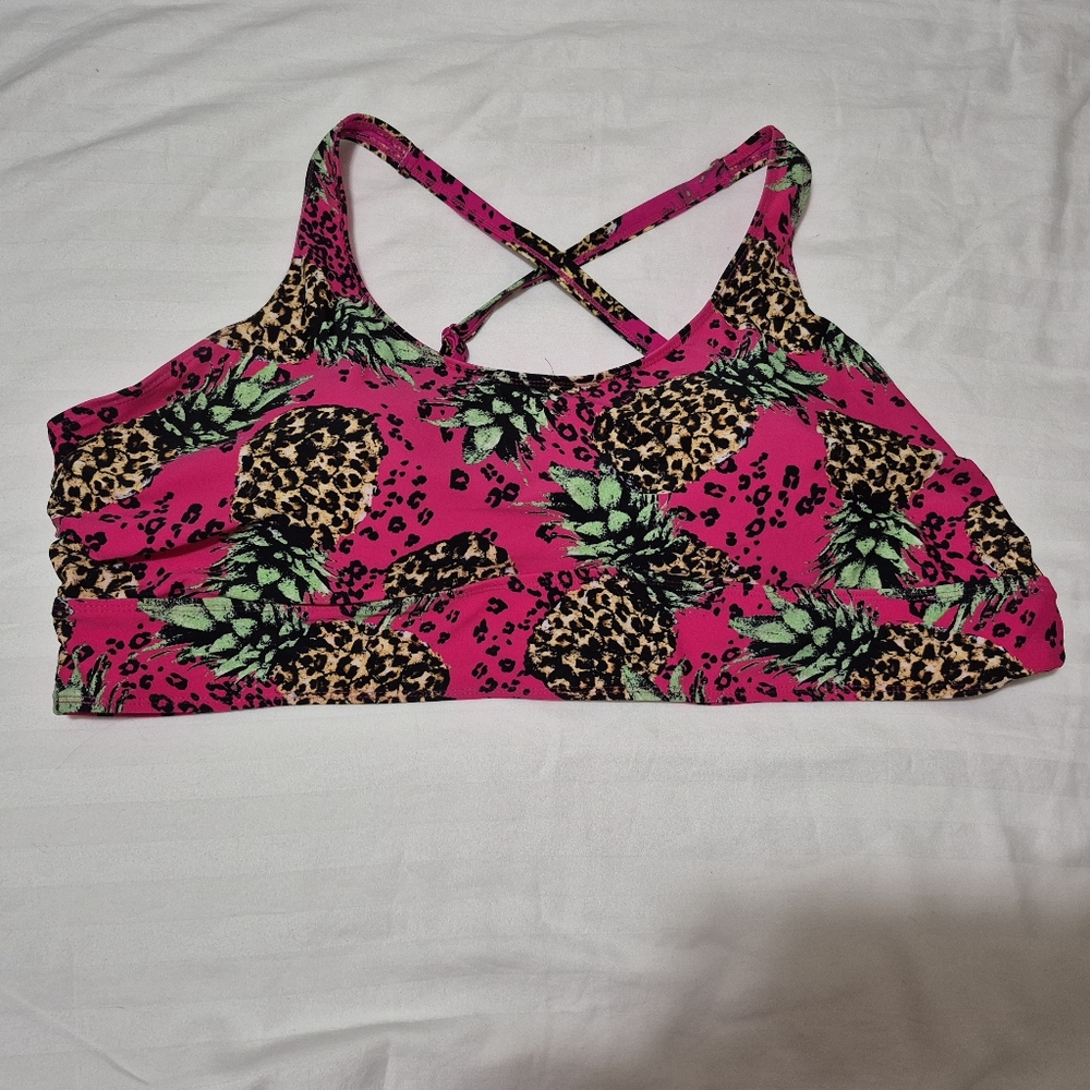 ***sold*** Torrid 4 Pink Leopard Pineapple Print Bikini Swim Top